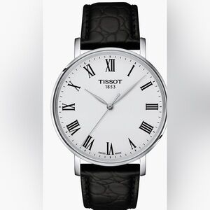 TISSOT 1853 Everytime Leather Strap Watch, 40mm